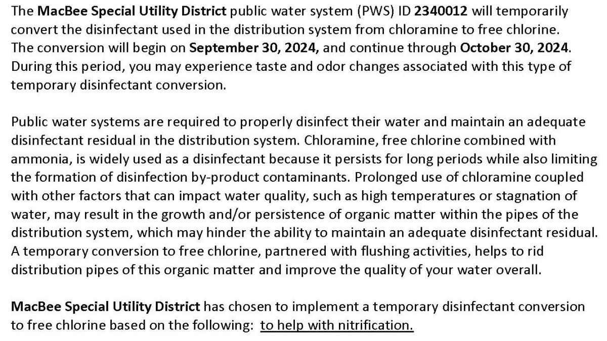 Free Chlorine Conversion 